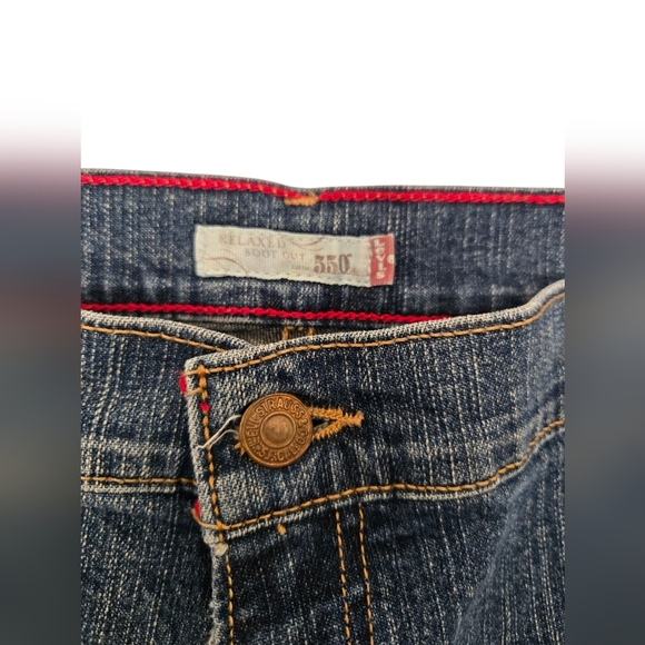 Levi Strauss Relaxed Bootcut 550 Classic Blue Denim Jeans 16S - Picture 3 of 5